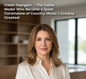 Professional portrait of Gwen Yeargain, a former Dallas model, set against a clean, modern office background.