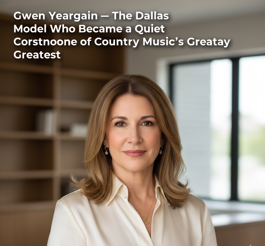 Professional portrait of Gwen Yeargain, a former Dallas model, set against a clean, modern office background.