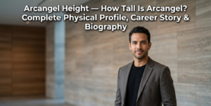 Professional male gamer portrait against a modern wall for Arcangel Height profile.